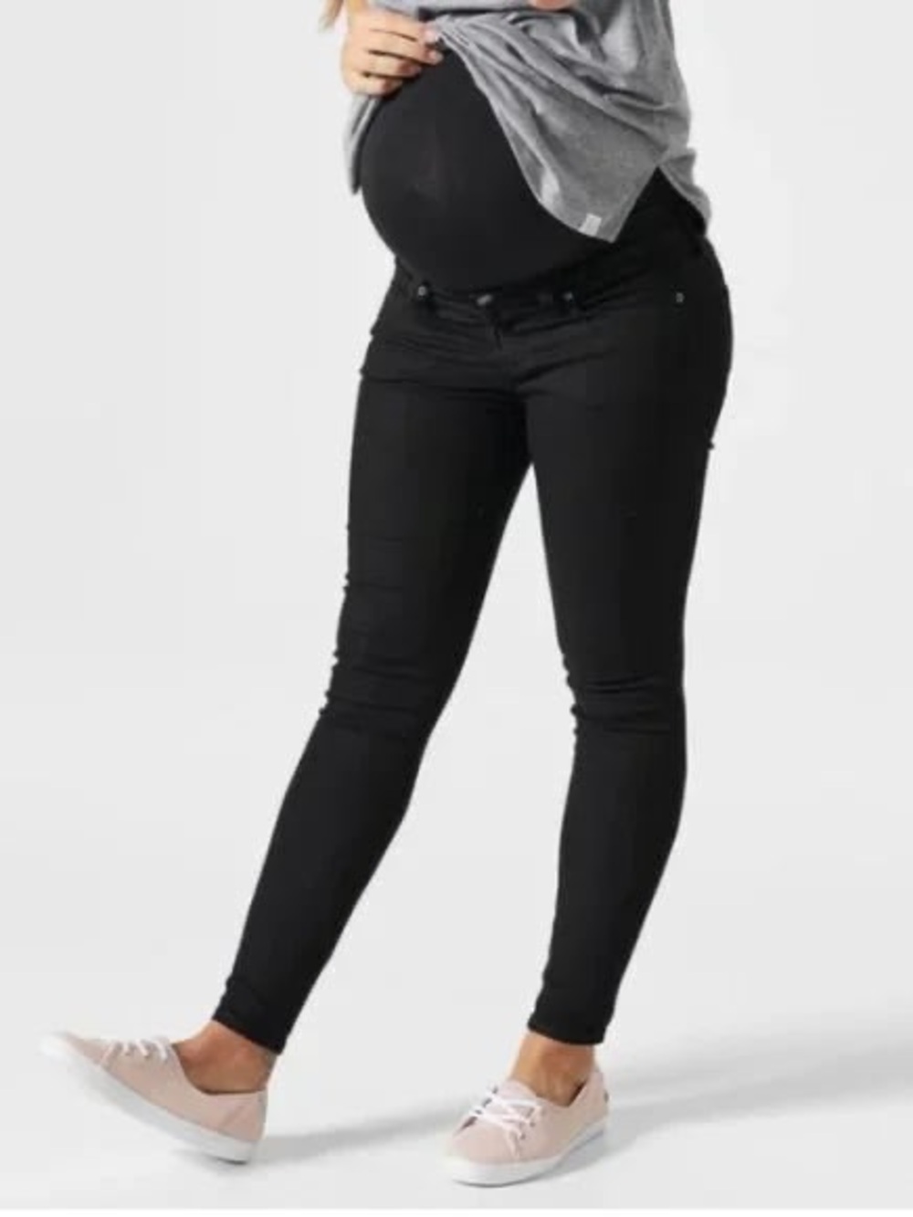 BLANQI Denim Maternity Belly Support Skinny Jeans Black Wash Size 10